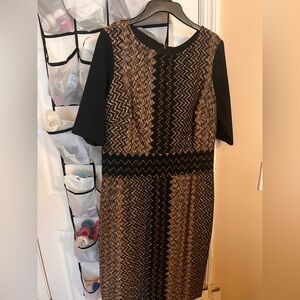 Donna Ricco black and tan dress
